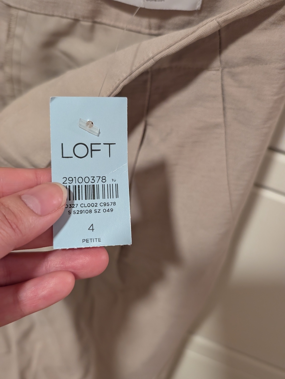 LOFT Light Beige High-Rise Wide-Leg Chinos - Picture 2 of 4